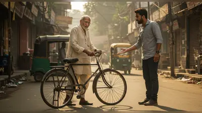 साइकिल का चालान मांगना पड़ा महंगा: बूढ़े चाचा ने दिखा दी असली ‘रंगबाजी’!