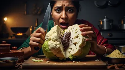 फूलगोभी से भजिया बनाने चली महिला, अंदर मिला कुछ ऐसा कि उड़ गए होश!