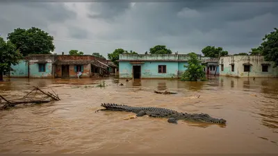 चंबल में बाढ़ का तांडव: घरों में घुसे मगरमच्छ, स्कूल-मकान डूबे, गांव खाली