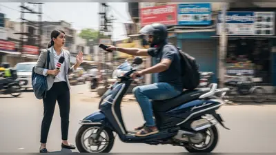 लाइव रिपोर्टिंग के लिए तैयार थी पत्रकार, तभी आया बाइक सवार और कर दी यह हरकत, देखिए वायरल वीडियो
