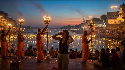 भक्ति में डूबी विदेशी सैलानी: गंगा आरती के दौरान किया ऐसा अद्भुत डांस, वीडियो हुआ वायरल!
