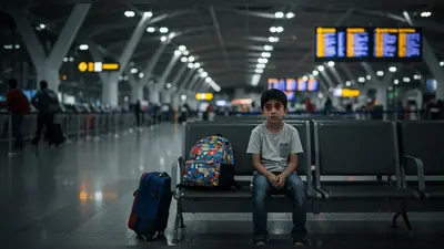 एयरपोर्ट पर हैरान करने वाली घटना: 10 साल के बेटे को छोड़कर चले गए मां-बाप!