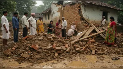 सीतापुर में बारिश का कहर: कच्ची दीवार गिरी, मलबे में दबकर दो सगी बहनों की दर्दनाक मौत; नाना की हालत गंभीर