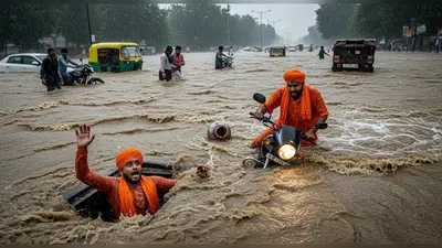 बरेली में आसमानी आफत: मूसलाधार बारिश से सड़कों पर आया सैलाब, नाले में बहे दो कांवड़िये