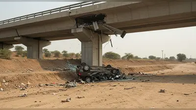 कन्नौज एक्सप्रेसवे पर भीषण हादसा: कार नीचे गिरी, GST असिस्टेंट कमिश्नर की मौत, पत्नी-ड्राइवर गंभीर