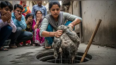 लड़की ने छेद में डाला डंडा, फिर जो निकाला उसे देख लोगों के रोंगटे खड़े हो गए!