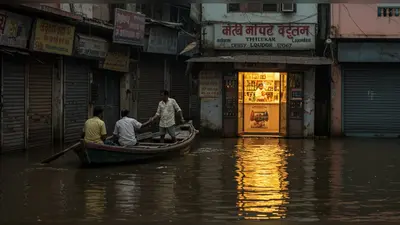 बाढ़ में बंद दुकानें, खुला ठेका: नाव पर सवार होकर पौआ लेने पहुंचे लोग, वीडियो वायरल