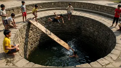 असली जुगाड़! बच्चों ने कुएं में तैरने को ढूंढा गजब का तरीका, लकड़ी के सहारे गहरे पानी में लगाई डुबकी, वीडियो वायरल