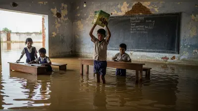 यूपी की शिक्षा का कड़वा सच: क्लासरूम में भरा पानी, स्कूल बना तालाब, कैसे पढ़ें नौनिहाल?
