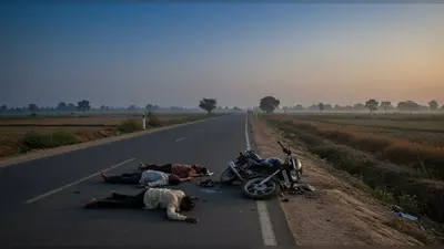 अलीगढ़ में दिल दहला देने वाला हादसा: बाइक सवार चाचा-भतीजे की मौत, शव रात भर सड़क पर पड़े रहे