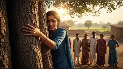 पेड़ से लिपटी लड़की का राज़: पर्यावरण प्रेमी नहीं, पहला पति ढूँढ रही थी!