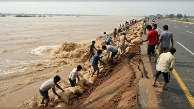 बलिया में सरयू की बाढ़: NH-31 पर रिसाव से हड़कंप, दो घंटे में काबू पाया गया खतरा