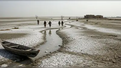 पाकिस्तान के सिंधु डेल्टा में पानी 80% घटा:समुद्र का पानी भरने से जमीन खारी हुई; 12 लाख लोग बेघर हुए