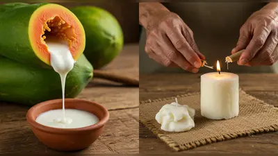 कच्चे पपीते से निकला दूध, जम कर बन गई मोमबत्ती: हैरान कर देगा ये अनोखा जुगाड़!