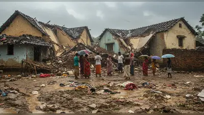 महोबा में मूसलाधार बारिश ने ढाया कहर: पल भर में 5 मकान जमींदोज, वायरल हुआ दर्दनाक वीडियो