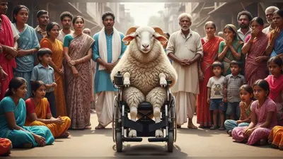 लकवाग्रस्त भेड़ चला रही इलेक्ट्रिक व्हीलचेयर, जिसने देखा उसने मांसाहार छोड़ा!