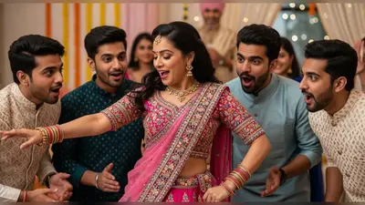 भाभी का गजब डांस: तीन देवरों के बीच घिरकर कमर लचकाई, वीडियो ने बटोरी सुर्खियां!