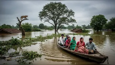मुरादाबाद की बाढ़ का खौफनाक मंजर: दरियापुर पानी में डूबा, तीन गर्भवती सुरक्षित निकालीं, जंगल में पेड़ पर पहुंचा तेंदुआ