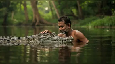चौंकाने वाला रिश्ता! शख्स मगरमच्छ को मानता है बड़ी बहन, साथ में नहाता है और करता है प्यार, वीडियो वायरल