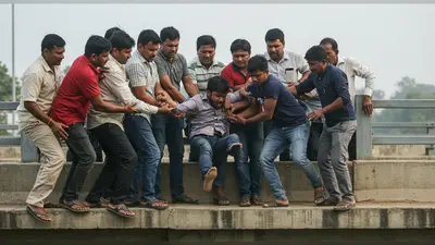 पुल पर मौत को मात! राहगीरों ने चंद सेकंड में बचाई युवक की जान, देखें वायरल वीडियो