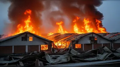 उत्तर प्रदेश: मशरूम केंद्र में भीषण आग से 25 करोड़ का नुकसान, 8 घंटे बाद भी लपटें बेकाबू