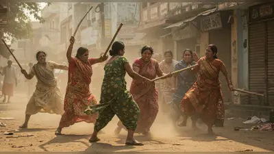 वायरल वीडियो: महिला गैंग का लाठी-डंडों से खूनी संघर्ष, सड़क पर फिल्मी स्टाइल में एक-दूसरे को पीटा, देखकर चौंक जाएंगे आप!