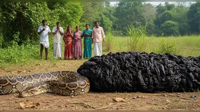 शिकार पचाते ही अजगर ने की ‘ज़ोरदार पॉटी’, गंदगी का विशाल भंडार देख लोग हुए हैरान!