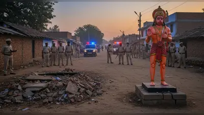 यूपी: शिकोहाबाद में रातोंरात तोड़ी गई मजार, स्थापित की हनुमान जी की मूर्ति, गांव में भारी पुलिस बल तैनात