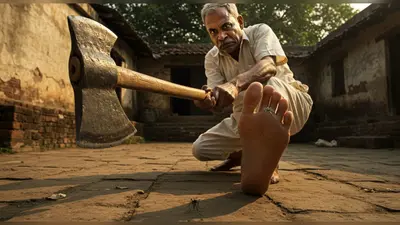 पैर पर बैठे मच्छर को कुल्हाड़ी से मारा, वीडियो वायरल, लोग बोले ‘ये तो हद है!’