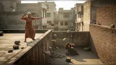 वायरल वीडियो: सास ने बहू पर छत से किए पत्थरों के वार, रूह कंपा देने वाली घटना