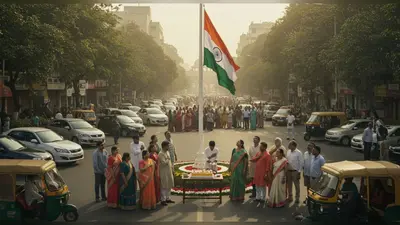 अलीगढ़ में ‘मां तुझे प्रणाम’: सुबह 10 बजे थम गए 35 चौराहे, गूंजा राष्ट्रगान और बंटा केक, देशभक्ति का अद्भुत नज़ारा