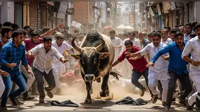 संभल में चेहल्लुम जुलूस में बेकाबू सांड का कहर: कई लोग घायल, मची भगदड़!