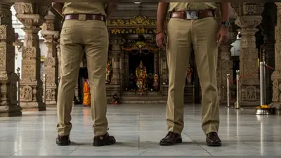 अलीगढ़: श्री वार्ष्णेय मंदिर में जूते पहनकर पहुंचे पुलिसकर्मी, वायरल तस्वीर पर विवाद और फिर दी गई सफाई