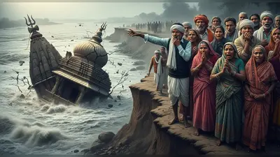 बदायूं में गंगा का रौद्र रूप: कटान में समाया सदियों पुराना शिव मंदिर, ग्रामीणों में मची हाहाकार!