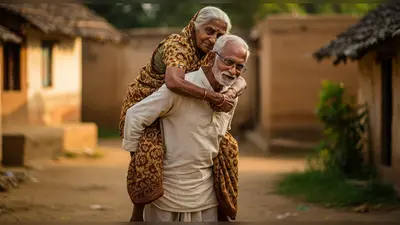 बुढ़ापे में दादाजी का कमाल! दादी को पीठ पर बिठाया, वीडियो देख लोग बोले- ‘असली प्यार!’