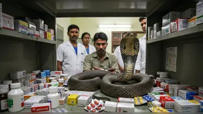 सरकारी अस्पताल में दहशत: डॉक्टर के केबिन की दवा रैक में मिला 3.5 फीट लंबा किंग कोबरा, सपेरे ने सुरक्षित बचाया
