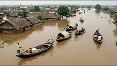 कानपुर: बाढ़ के पानी से चौतरफा घिरे कटरी के गांव, नावों से हो रहा आवागमन