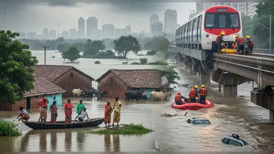 मुंबई में लगातार तीसरे दिन स्कूल-कॉलेज, दफ्तर बंद:34 लोकल ट्रेनें कैंसिल, मोनोरेल से यात्रियों का रेस्क्यू; UP के 100 से ज्यादा गांवों में बाढ़