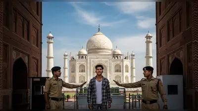 ताजमहल में अजीबोगरीब पर्यटक: देख चौंके जवान, नहीं मिली एंट्री, युवक ने जताई नाराजगी; वीडियो वायरल