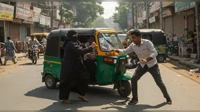 सनसनीखेज वायरल वीडियो: बुर्के वाली महिला ने सड़क पर ऑटो वाले को पीटा, ‘वीडियो बंद करो’ की अपील!