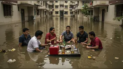 सोसाइटी में भरा पानी, बीच में बैठकर दारू पार्टी करने लगे लोग! वायरल वीडियो ने मचाई खलबली