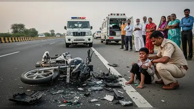 पीलीभीत में असम हाईवे पर खूनी हादसा: बाइक सवार माता-पिता की मौत, 8 साल का बेटा गंभीर घायल
