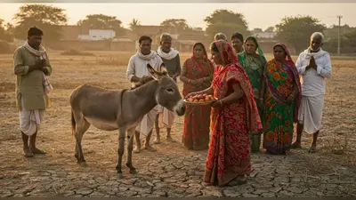 सूखे से राहत पाने अनोखा टोटका: ग्रामीणों ने गधे को खिलाई गुलाब जामुन की दावत, वीडियो वायरल