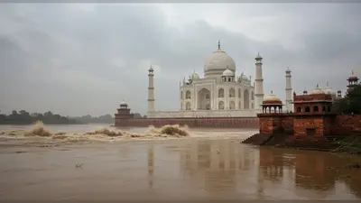 विकराल यमुना का तांडव: आगरा में ताजमहल की दीवारों तक पहुंचा पानी, बल्केश्वर का पार्वती घाट जलमग्न, यूपी हाई अलर्ट पर