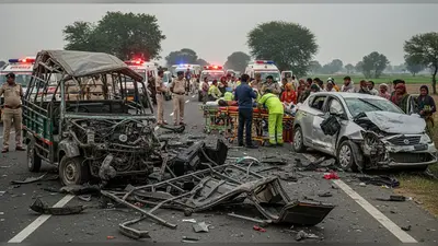 पीलीभीत में दिल दहला देने वाला हादसा: तेज रफ्तार कार ने टेंपो को रौंदा, एक मासूम समेत 5 की मौत, 5 घायल