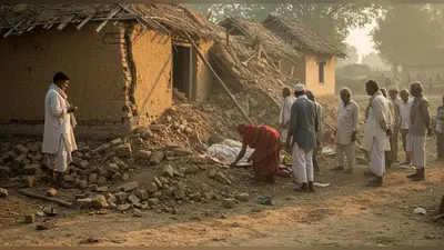 यूपी: दीवार ढहने से कच्चे घर में सो रहे वृद्ध दंपती की दर्दनाक मौत, डेढ़ घंटे बाद निकाले गए शव