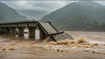 पंजाब में पठानकोट को हिमाचल से जोड़ने वाला पुल टूटा:उत्तराखंड-हिमाचल-जम्मू और राजस्थान में भारी बारिश, स्कूल बंद; MP में नर्मदा