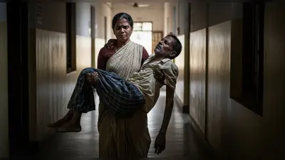 बदायूं जिला अस्पताल का शर्मनाक हाल: दिव्यांग पति को गोद में उठा अस्पताल पहुंची पत्नी, नहीं मिली व्हीलचेयर