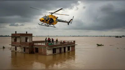 पंजाब में छत से असामान्य हेलिकॉप्टर उड़ान और बिल्डिंग जलमग्न: सेना ने 25 लोगों को बचाया, जम्मू में 22 ट्रेनें रद्द