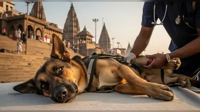 काशी की सुरक्षा में तैनात खोजी कुत्ता हुआ चोटिल, स्पोर्ट्स इंजरी के बाद IVRI में होगी सर्जरी